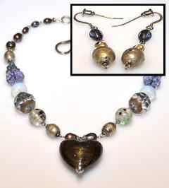 JujureÃ£l Heart of Darkness Necklace and Earring Set.